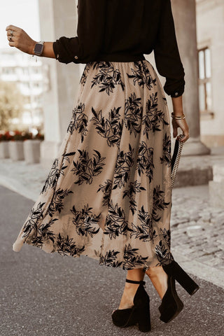 Paris Embroidered Floral Maxi Skirt