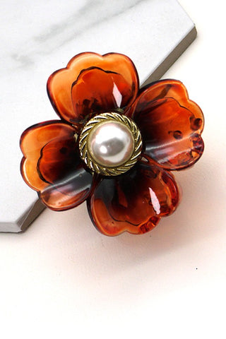 Flowers and Pearls Claw Clip