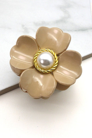 Flowers and Pearls Claw Clip