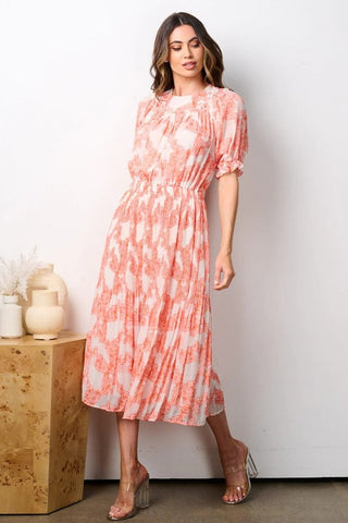 Diane Puff Sleeve Printed Midi Dress