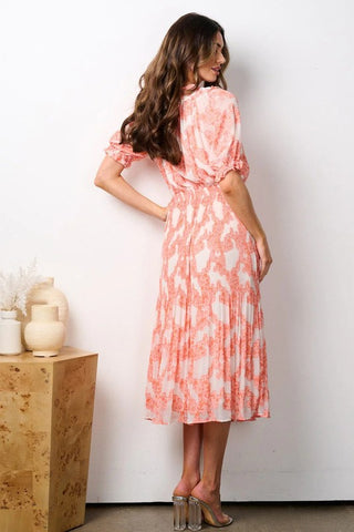 Diane Puff Sleeve Printed Midi Dress