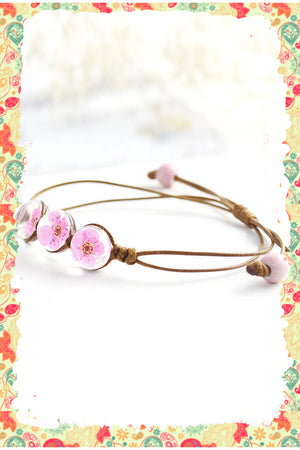 Glass Cherry Blossom Bracelet