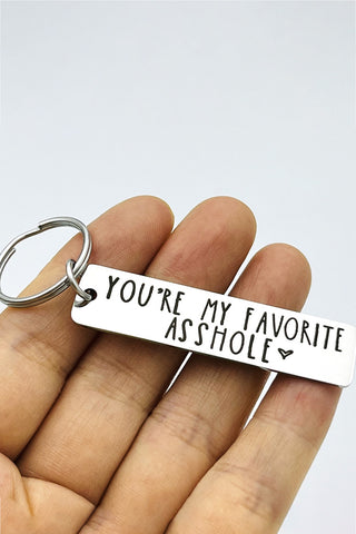 Silver Lettered Keychain