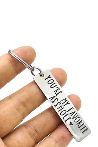 Silver Lettered Keychain