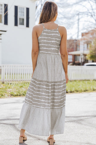 San Pedro Striped Maxi Dress