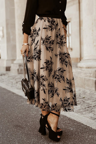 Paris Embroidered Floral Maxi Skirt