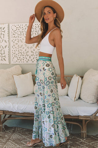 Cancun Boho Print Maxi Skirt