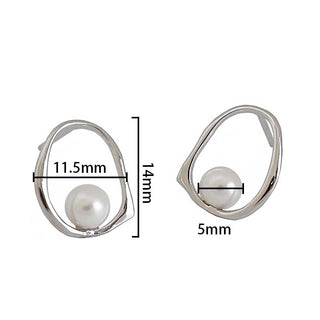 Casper Geometric Ring Pearl Earrings