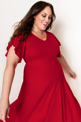 Lady in Red Midi Dress