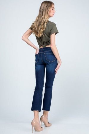 We'll Never Part Piped Cropped Flare Jean
